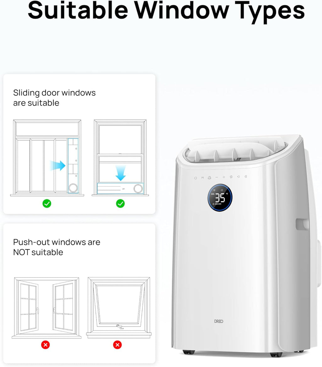 Dreo Climatiseur Mobile Connecté (10000 BTU, Silencieux)
