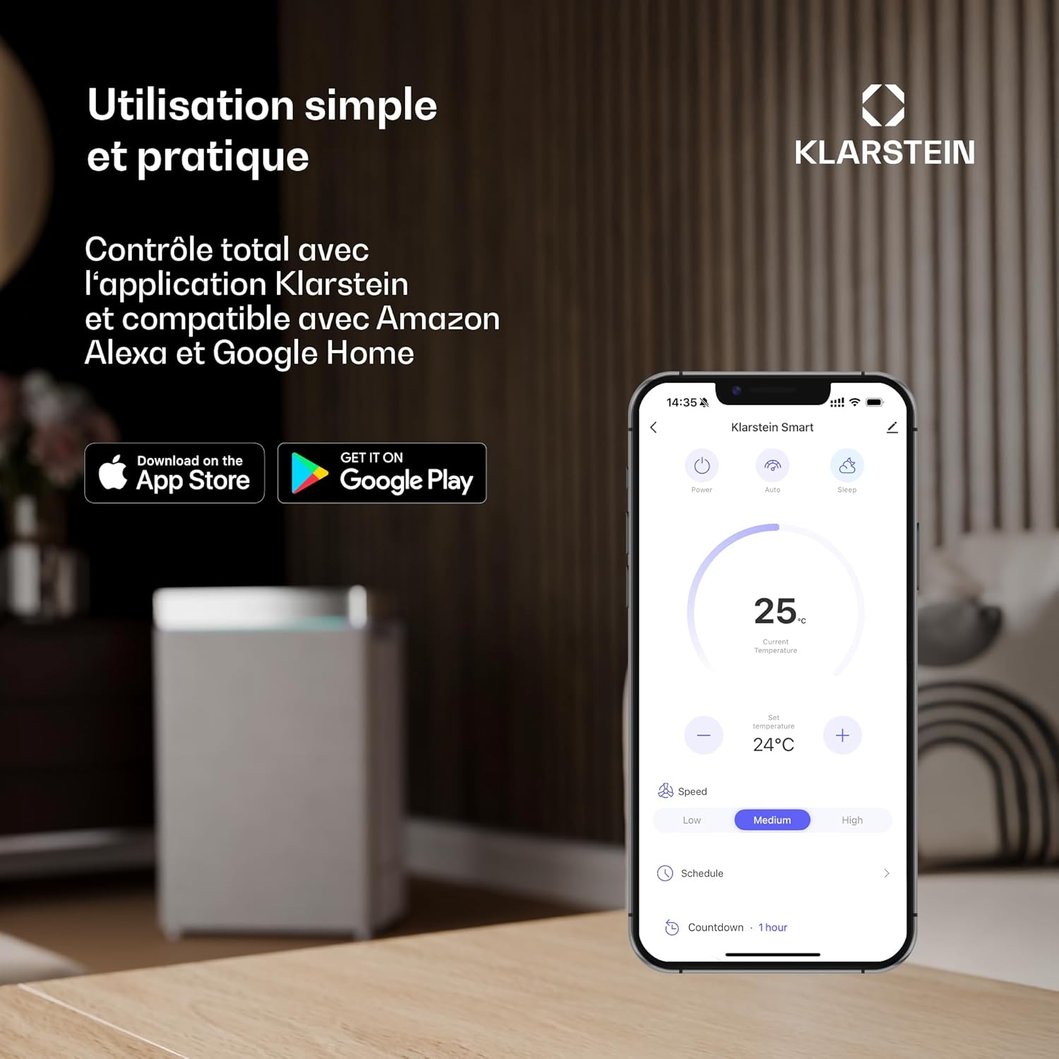 Klarstein Kraftwerk Smart Climatiseur Mobile Connecté