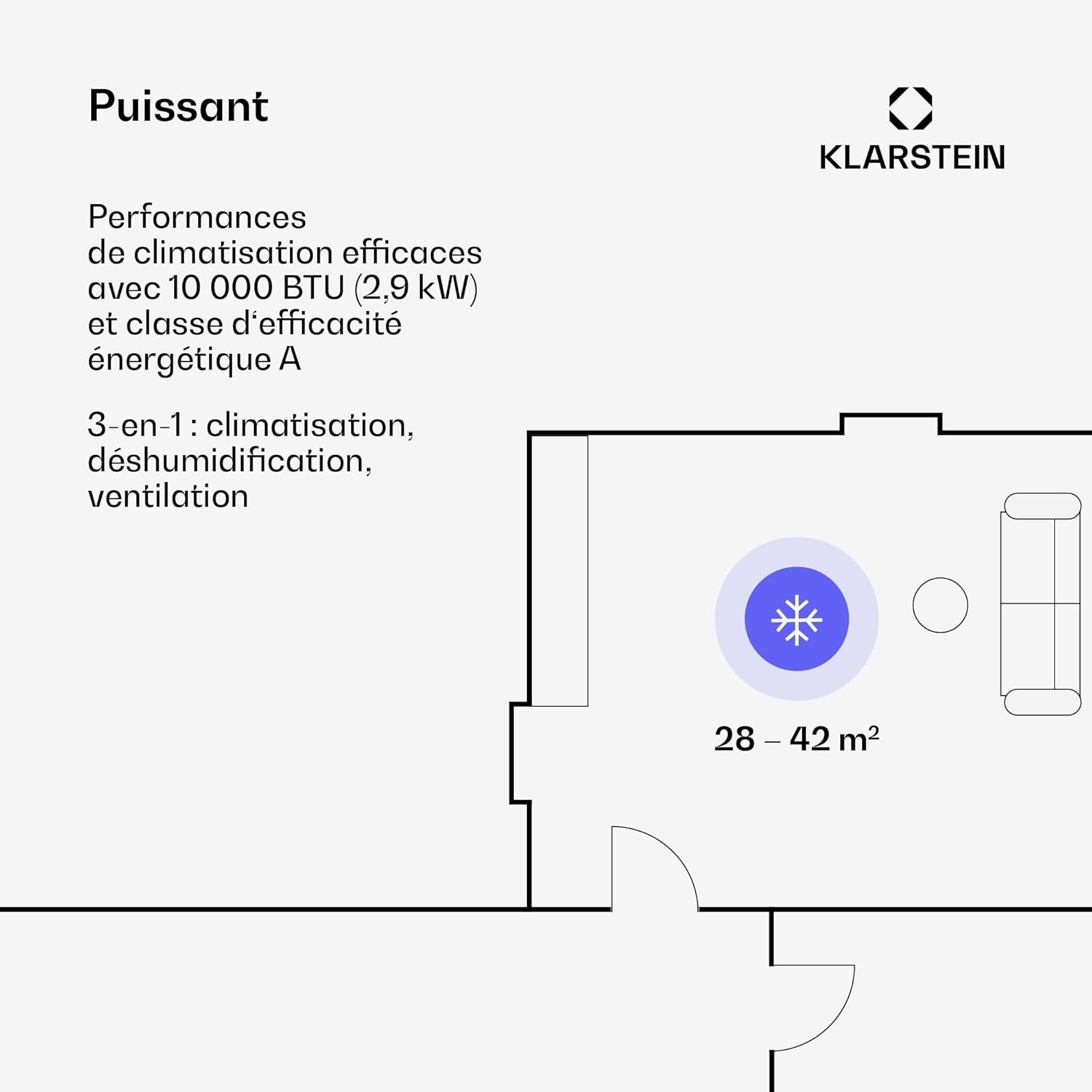 Klarstein Kraftwerk Smart Climatiseur Mobile Connecté