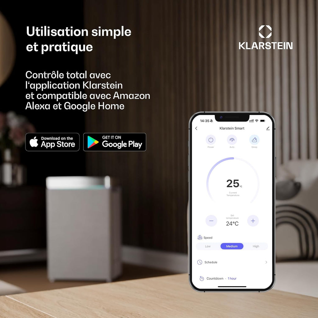 Klarstein Kraftwerk Smart Climatiseur Mobile Connecté