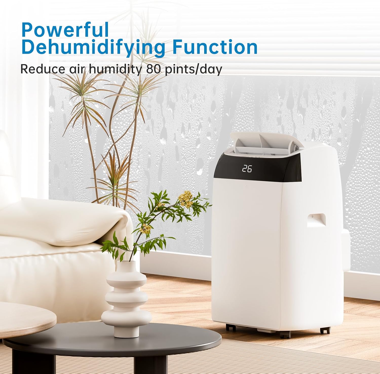 Climatiseur Mobile 4-en-1 (12000 BTU, Fonction Follow-Me, Silencieux)