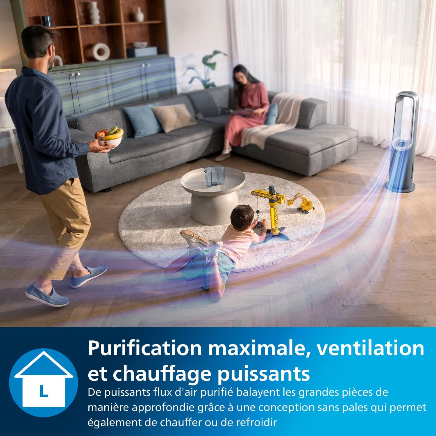 Philips Purificateur, Chauffage & Ventilateur 3-en-1 Série 8000 (AMF87015)
