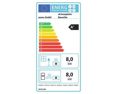 Poêle à bois Xeoos Patagonia x8 acier anthracite 8 kW