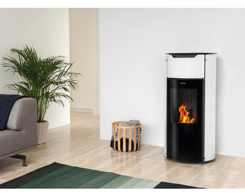 Poêle à granulés Aduro P1.4 acier noir/blanc 8 kW