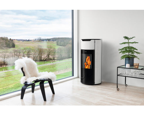 Poêle à granulés Aduro P1.4 acier noir/blanc 8 kW