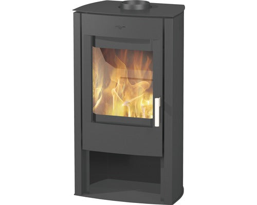 Poêle Cheminée Tuvalu Corps noir Revêtement acier 6 kW