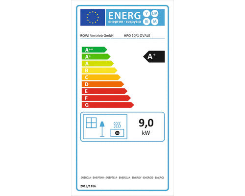 Poêle à pellets Rowi Ovale acier blanc 9,5 kW avec WiFi et télécommande