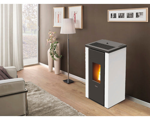 Poêle à granulés Pegaso Vera acier blanc 7 kW