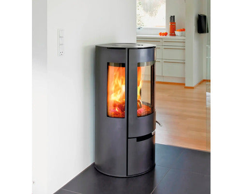 Cheminée Aduro 9 acier noir avec tiroir 6 kW