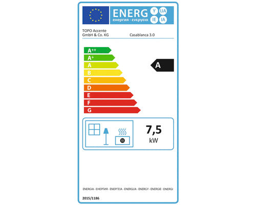 Cheminée céramique Casablanca 3.0 7,5 kW avec compartiment de chauffage