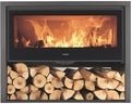 Poêle Panadero Chopin en acier noir 8,9 kW avec compartiment à bois