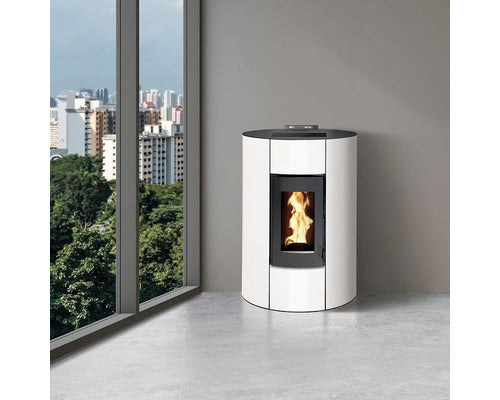 Poêle à granulés Interstoves Aurelia 12 acier blanc 11,4 kW