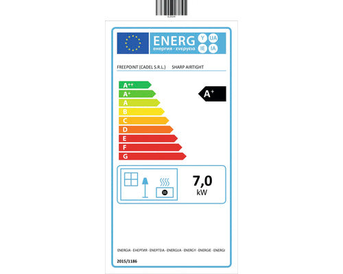 Poêle à granulés FreePoint Sharp Airtight acier blanc 7 kW