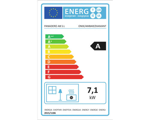 Poêle Panadero Ambar en acier noir 7,1 kW avec compartiment à bois