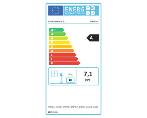 Cheminée Panadero CHARME 3V Acier noir 7,1 kW Avec compartiment à bois